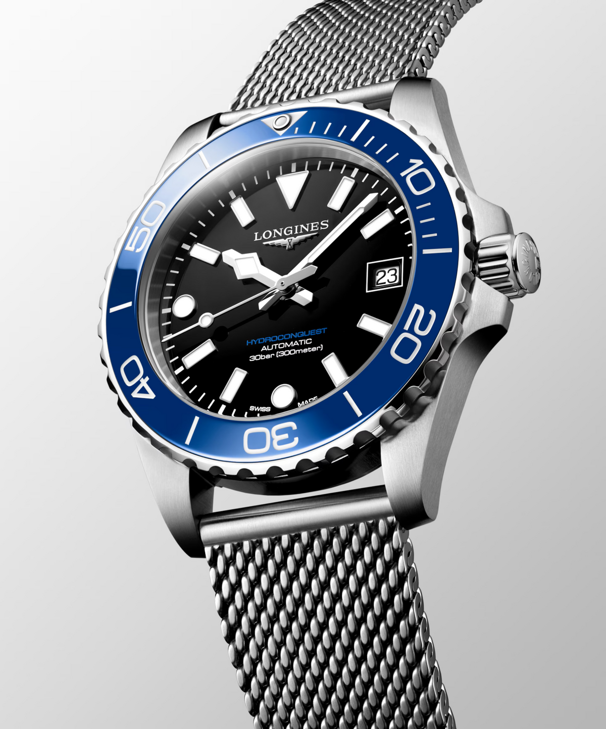Longines HydroConquest Black Dial Stainless Steel Mens Watch (39mm) L37794906