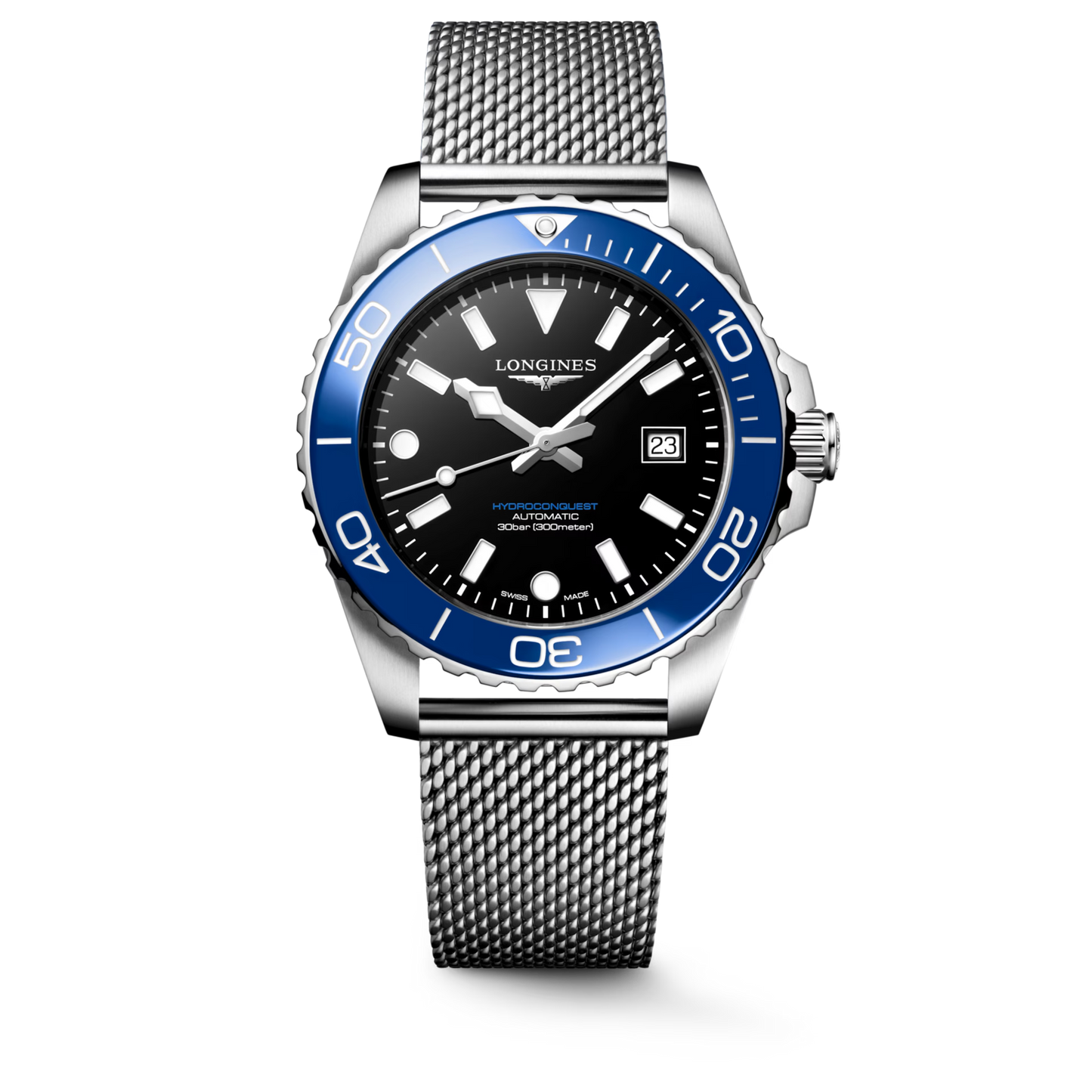 Longines HydroConquest Black Dial Stainless Steel Mens Watch (42mm) L37884906
