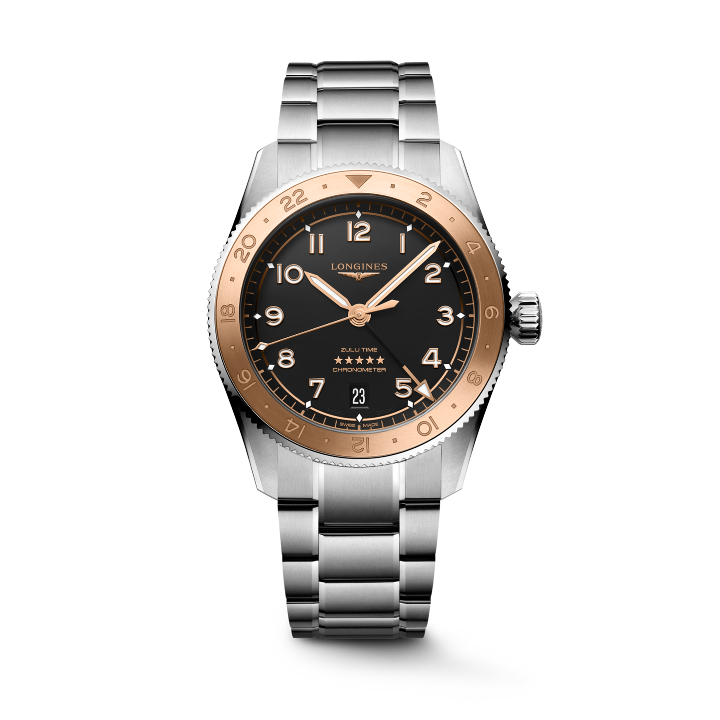 Longines Spirit Zulu Time 1925 Two Tone Mens GMT Watch L38035536