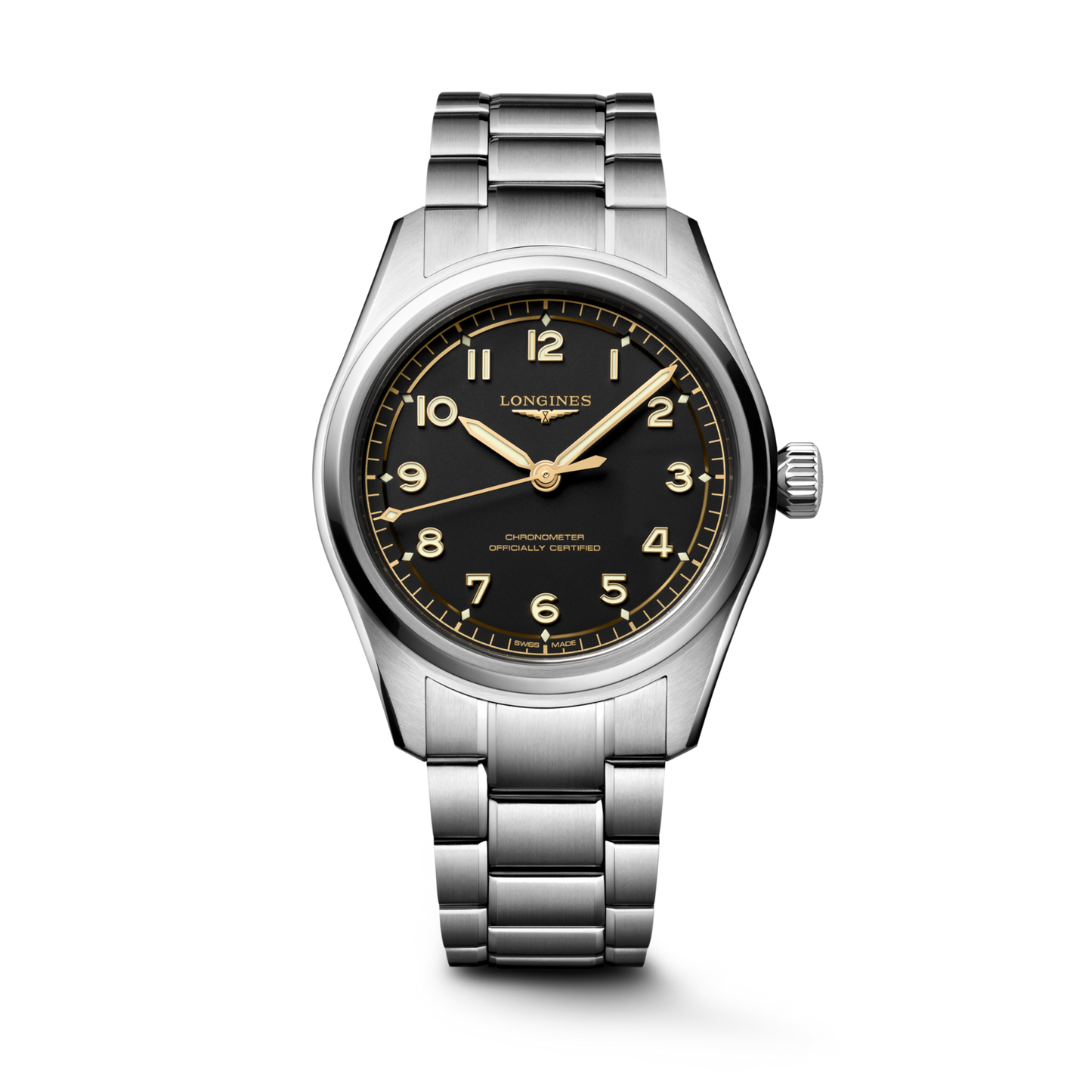 Longines Spirit Pilot Black Dial Stainless Steel Mens Watch L38094536