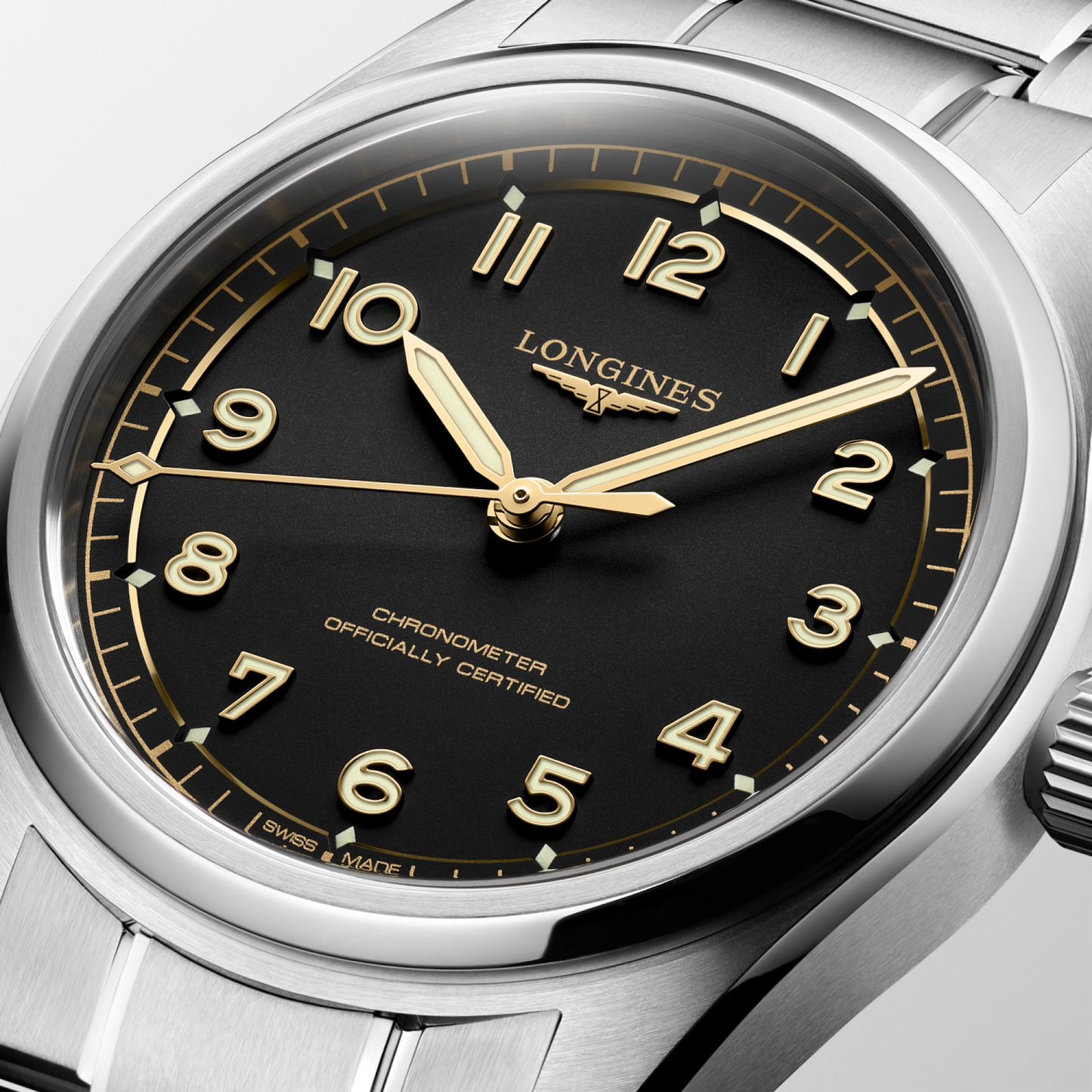 Longines Spirit Pilot Black Dial Stainless Steel Mens Watch L38094536