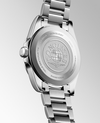 Longines Conquest White Dial Stainless Steel Mens Quartz Watch (41mm) L38604126