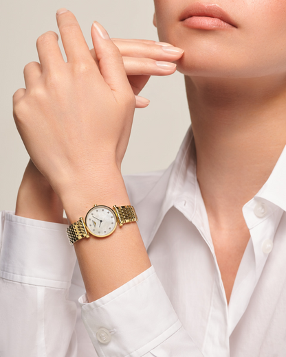 Longines La Grande Classique de Longines Mother of Pearl Diamond Set Dial PVD Gold Plated Womens Quartz Watch L42092878
