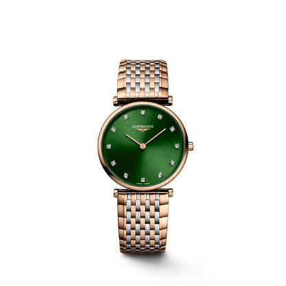 Longines La Grande Classique de Longines Green Diamond Set Dial Two Tone Womens Quartz Watch L45121087