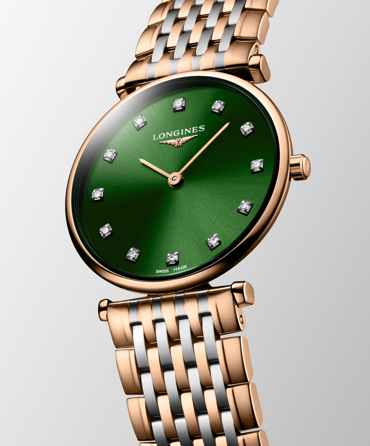 Longines La Grande Classique de Longines Green Diamond Set Dial Two Tone Womens Quartz Watch L45121087