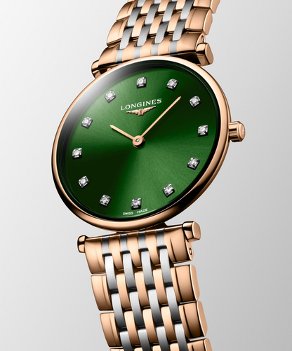 Longines La Grande Classique de Longines Green Diamond Set Dial Two Tone Womens Quartz Watch L45121087