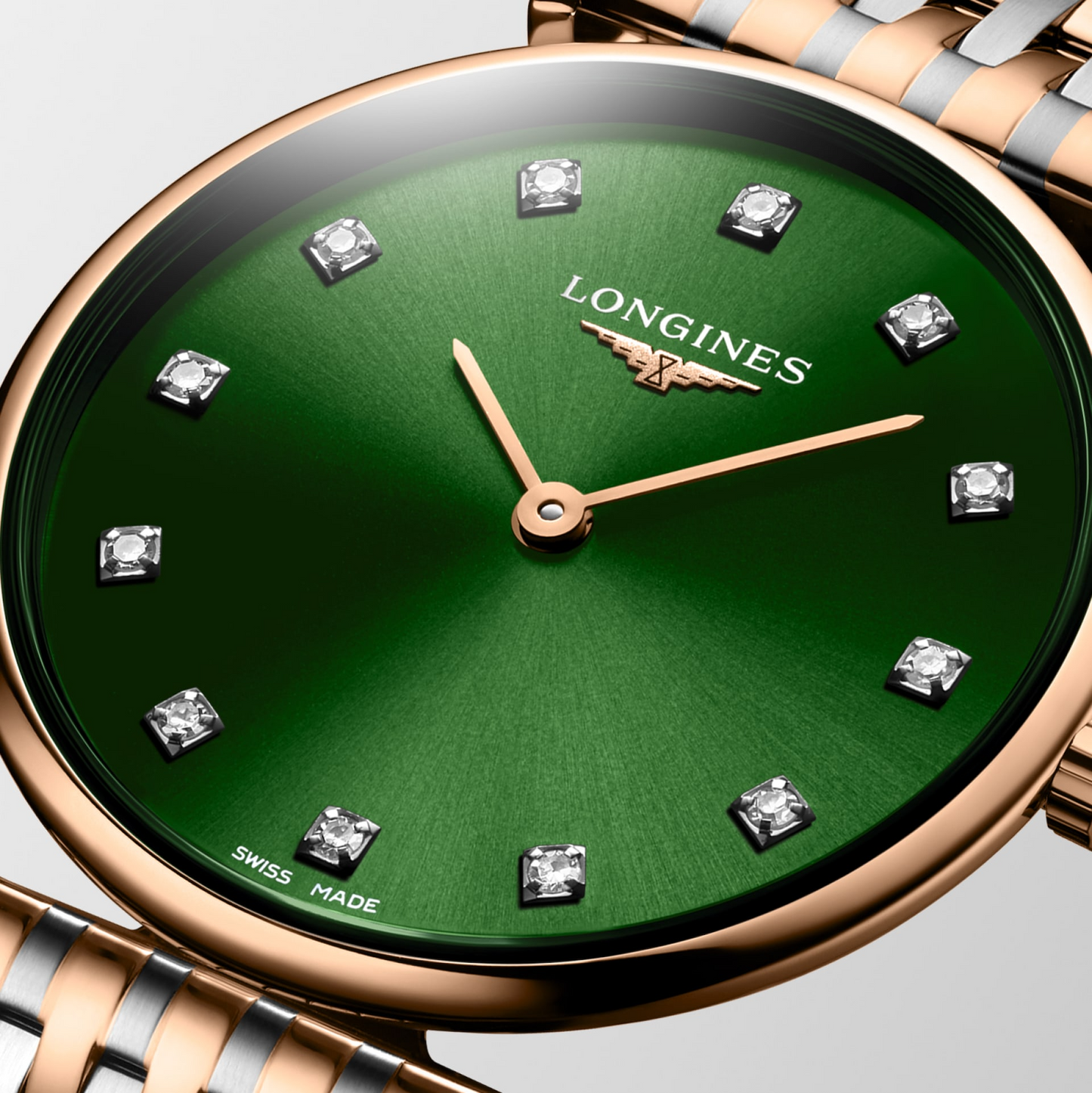 Longines La Grande Classique de Longines Green Diamond Set Dial Two Tone Womens Quartz Watch L45121087
