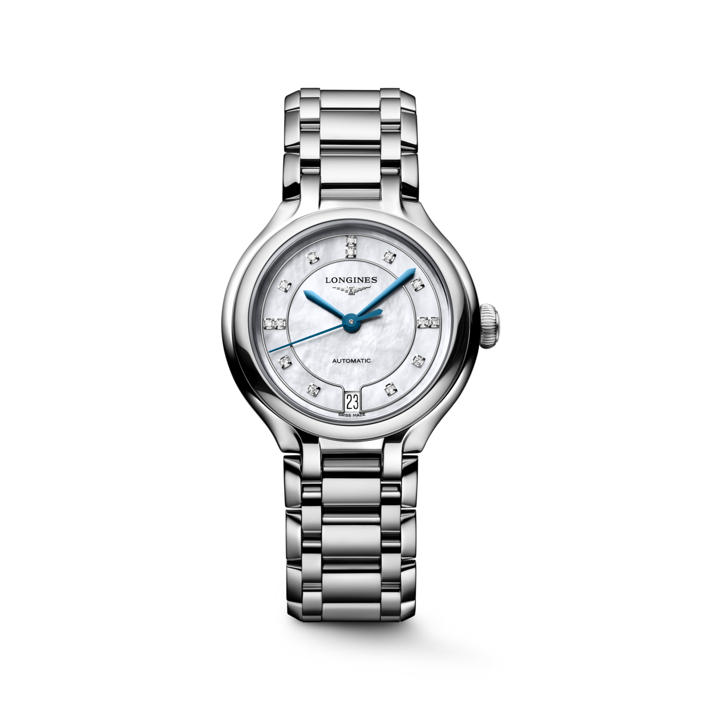 Longines PrimaLuna Mother of Pearl Diamond Set Dial Stainless Steel Womens Watch L81244876