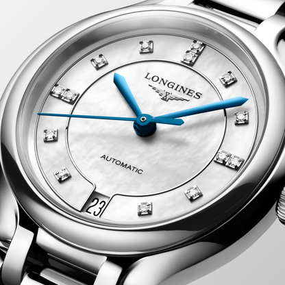 Longines PrimaLuna Mother of Pearl Diamond Set Dial Stainless Steel Womens Watch L81244876