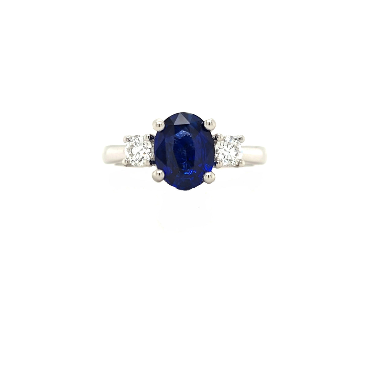 Platinum Sapphire & Diamond Set Three Stone Trilogy Ring