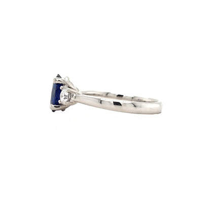 Platinum Sapphire & Diamond Set Three Stone Trilogy Ring