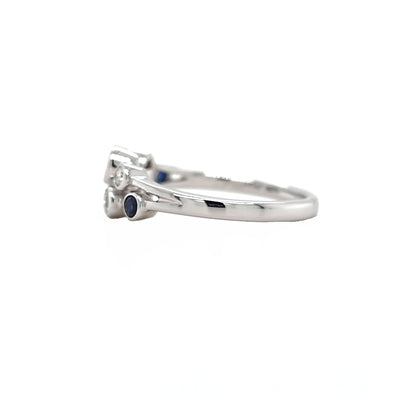 Platinum Sapphire & Diamond Set Bubble Dress Ring