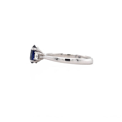 18ct White Gold Sapphire & Diamond Set Three Stone Trilogy Ring