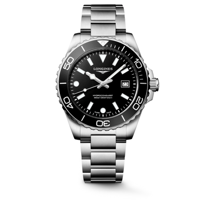 Longines HydroConquest Black Dial Stainless Steel Mens Quartz Watch L37694566