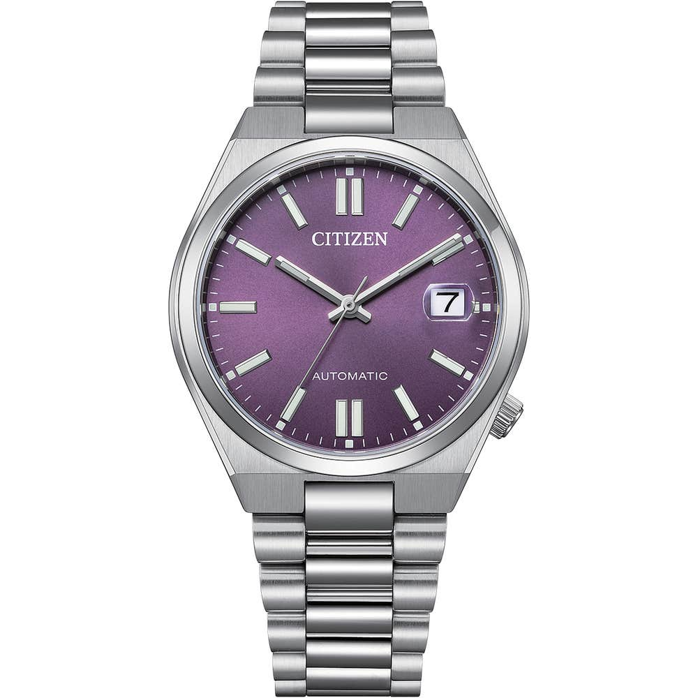 Citizen Tsuyosa 37mm Automatic Purple Dial Stainless Steel Watch NJ0200-50W