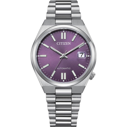 Citizen Tsuyosa 37mm Automatic Purple Dial Stainless Steel Watch NJ0200-50W