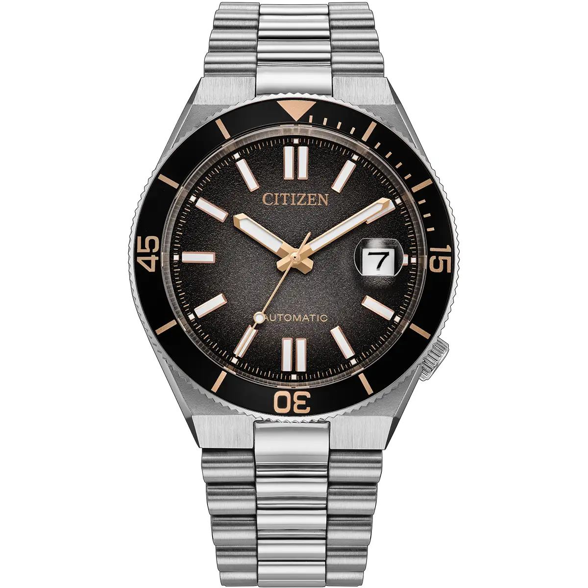 Citizen Tsuyosa Shore Timeslip Limited Edition Automatic Black Dial Stainless Steel Mens Watch NJ0239-57E