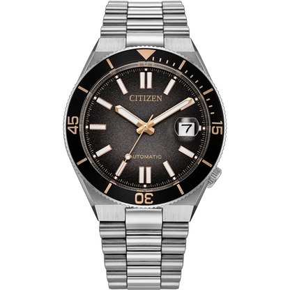 Citizen Tsuyosa Shore Timeslip Limited Edition Automatic Black Dial Stainless Steel Mens Watch NJ0239-57E
