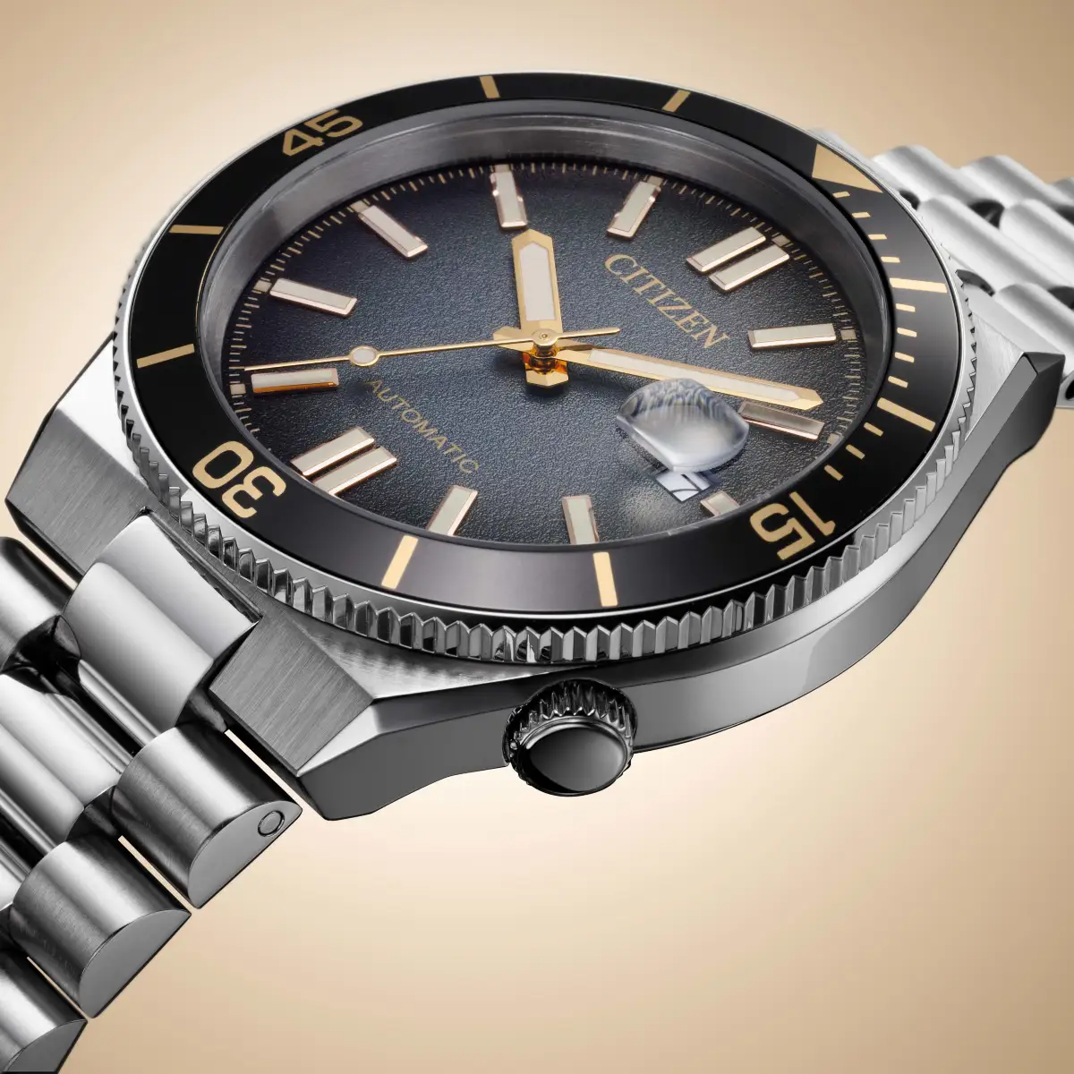 Citizen Tsuyosa Shore Timeslip Limited Edition Automatic Black Dial Stainless Steel Mens Watch NJ0239-57E