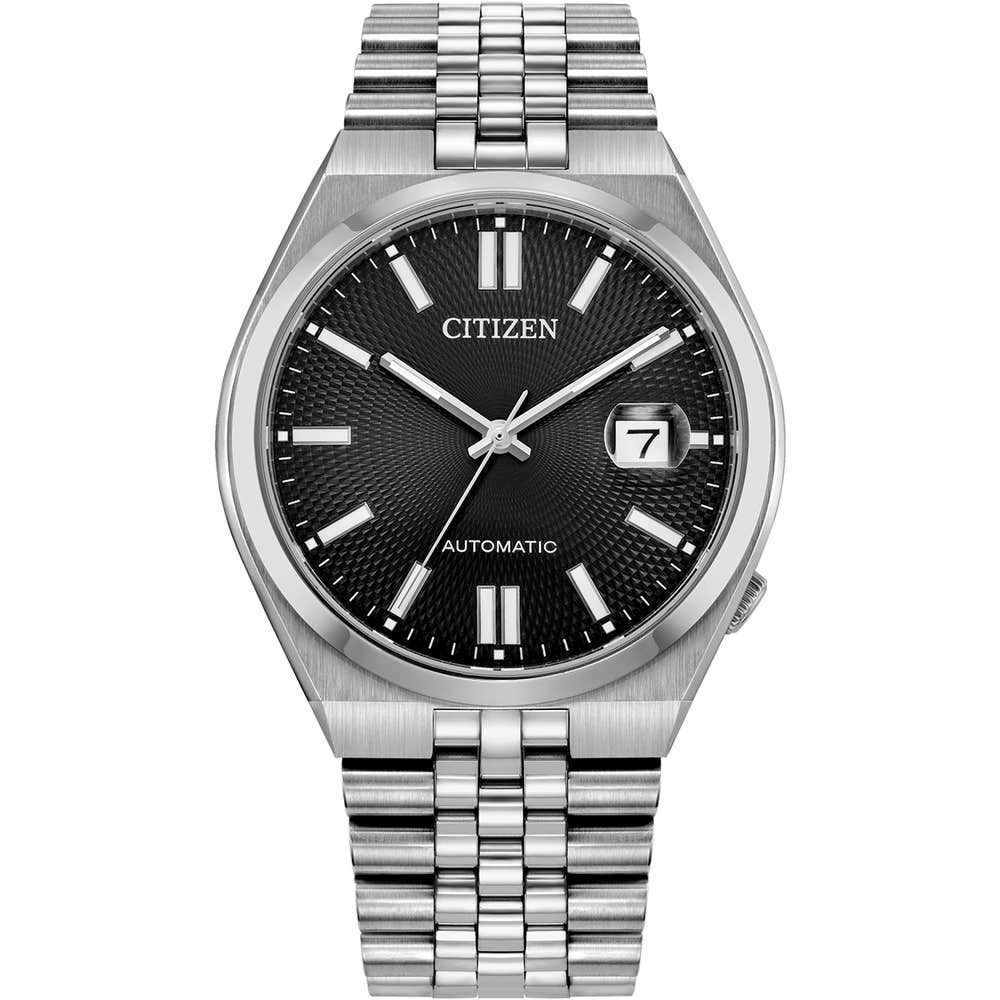 Citizen Tsuyosa 60 Automatic Black Dial Stainless Steel Mens Watch NK0020-55E