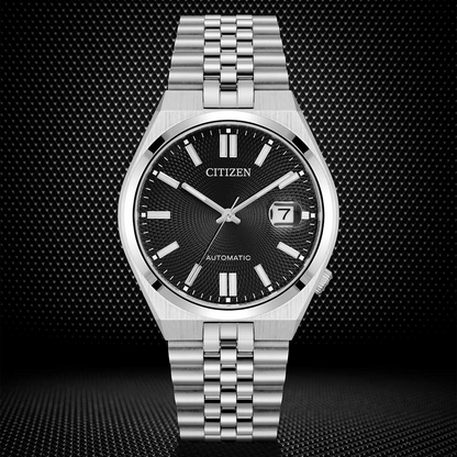 Citizen Tsuyosa 60 Automatic Black Dial Stainless Steel Mens Watch NK0020-55E