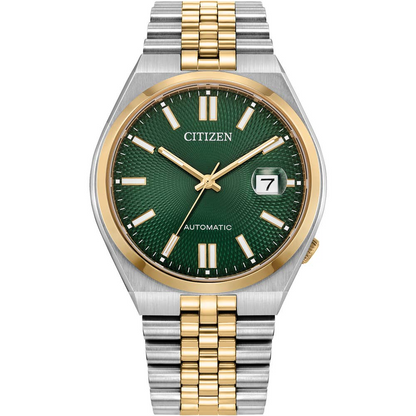 Citizen Tsuyosa 60 Automatic Green Dial Two Tone Mens Watch NK0024-54X