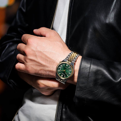 Citizen Tsuyosa 60 Automatic Green Dial Two Tone Mens Watch NK0024-54X