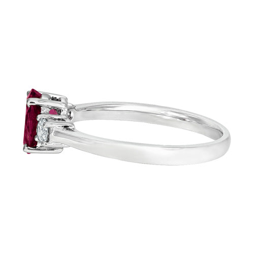 18ct White Gold Tourmaline & Diamond Set Three Stone Trilogy Ring