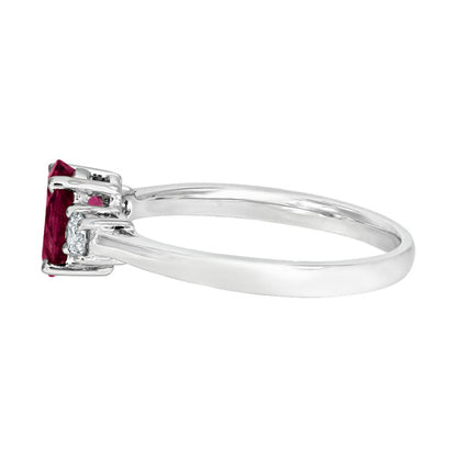 18ct White Gold Tourmaline & Diamond Set Three Stone Trilogy Ring