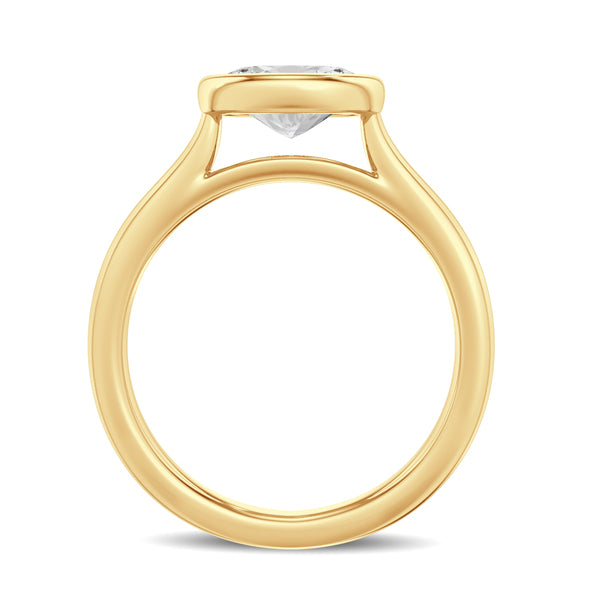 18ct Yellow Gold Signature Bezel 1.00ct Single Stone Oval Cut Diamond Ring