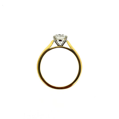 18ct Yellow Gold & Platinum Solitaire 4 Claw Set 1.20ct Single Stone Triple X Diamond Ring