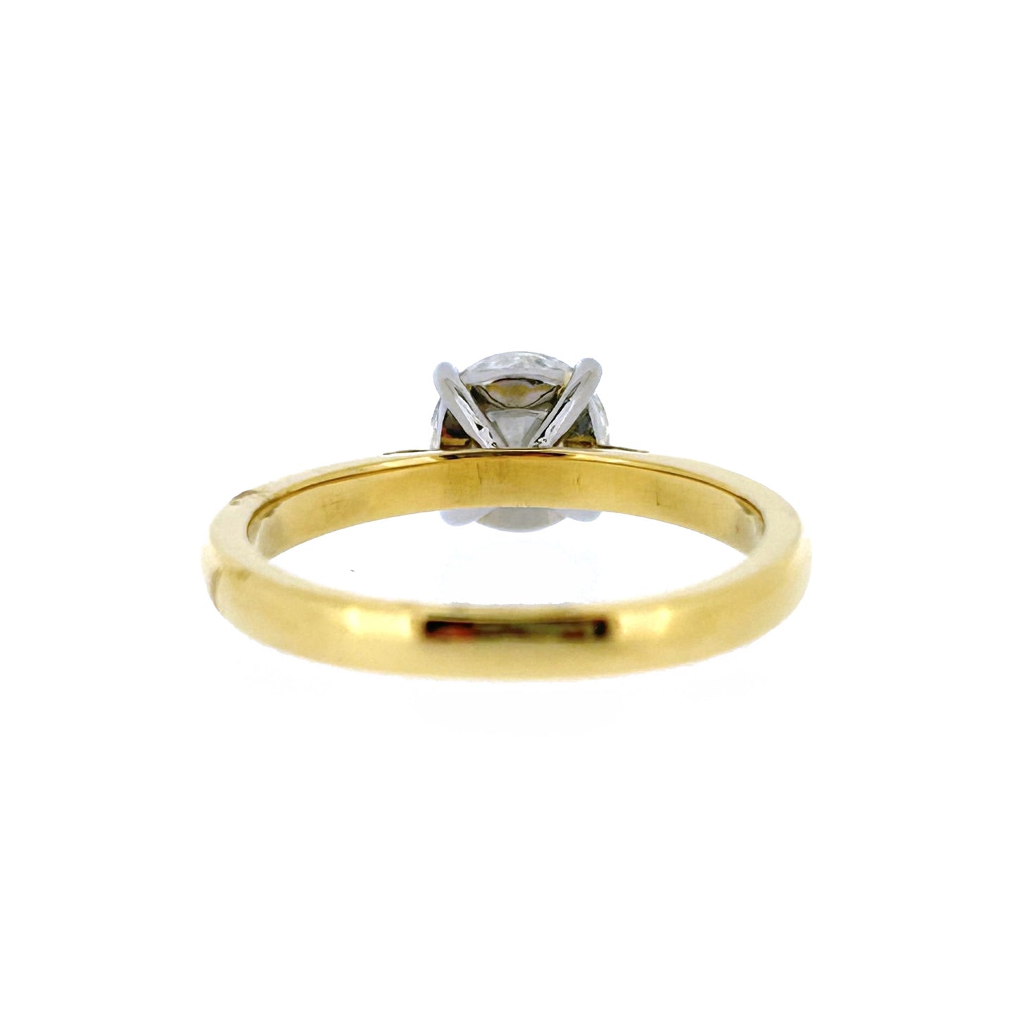 18ct Yellow Gold & Platinum Solitaire 4 Claw Set 1.20ct Single Stone Triple X Diamond Ring