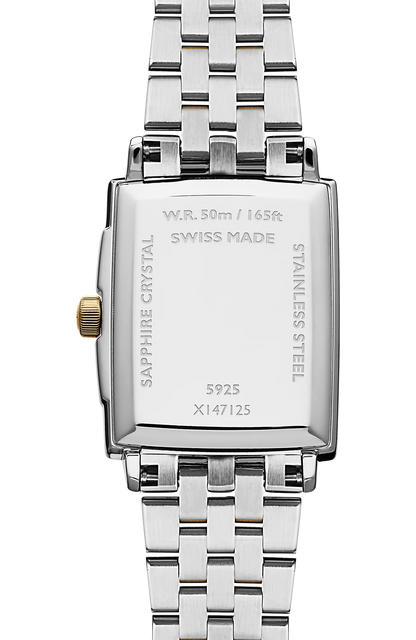 Raymond Weil Toccata Mother of Pearl Diamond Set Dial Rectangular Two Tone Womens Quartz Watch 5925-STP-00995