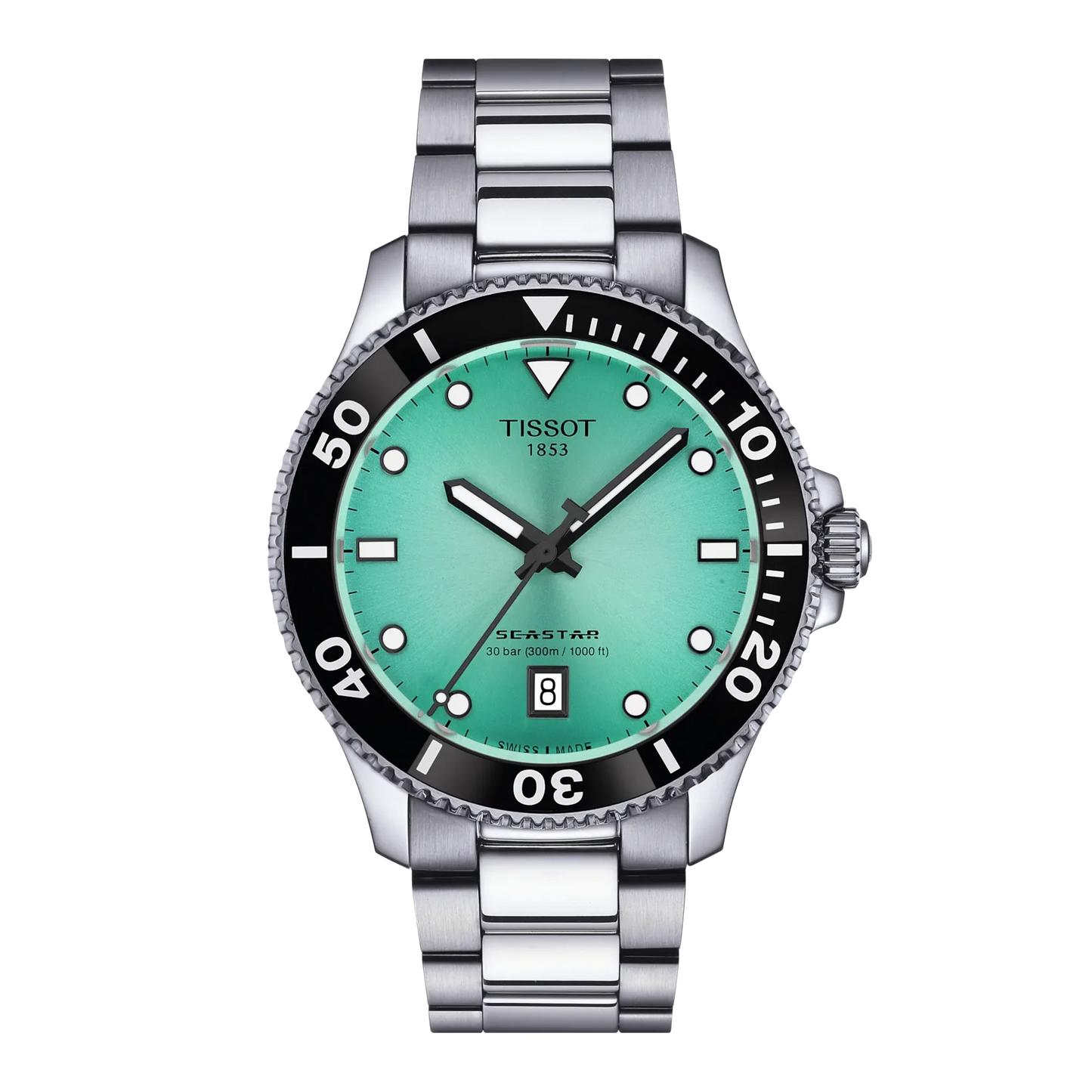 Tissot Seastar 1000 Turquoise Dial Stainless Steel Unisex Quartz Watch T1204101109100