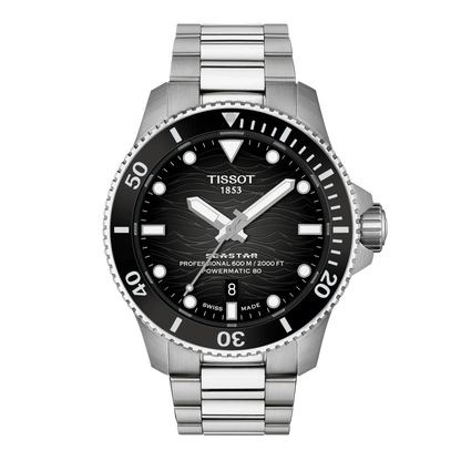 Tissot Seastar 2000 Grey Gradient Dial Stainless Steel Powermatic 80 Mens Watch T1209071105100
