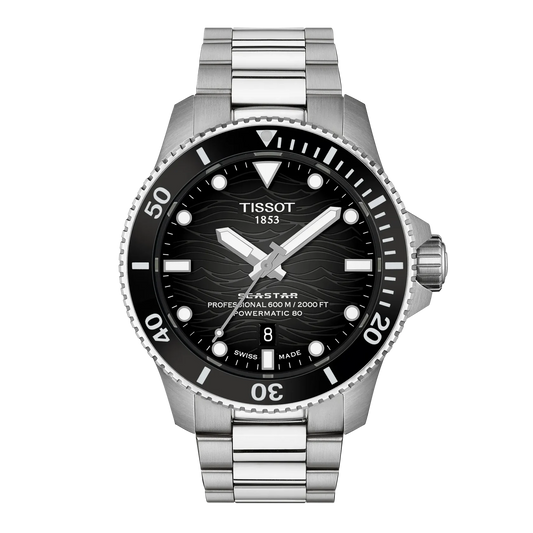 Tissot Seastar 2000 Grey Gradient Dial Stainless Steel Powermatic 80 Mens Watch T1209071105100