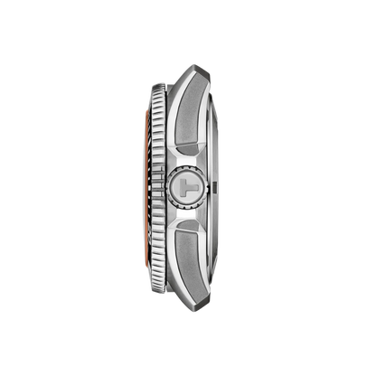 Tissot Seastar 2000 Orange Dial Stainless Steel Powermatic 80 Mens Watch T1209071728100