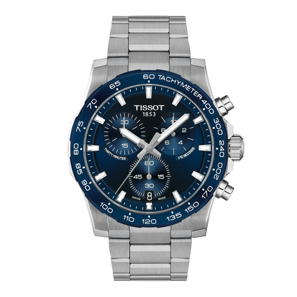 Tissot Supersport Stainless Steel Blue Dial Mens Quartz Chronograph Watch T1254171104100