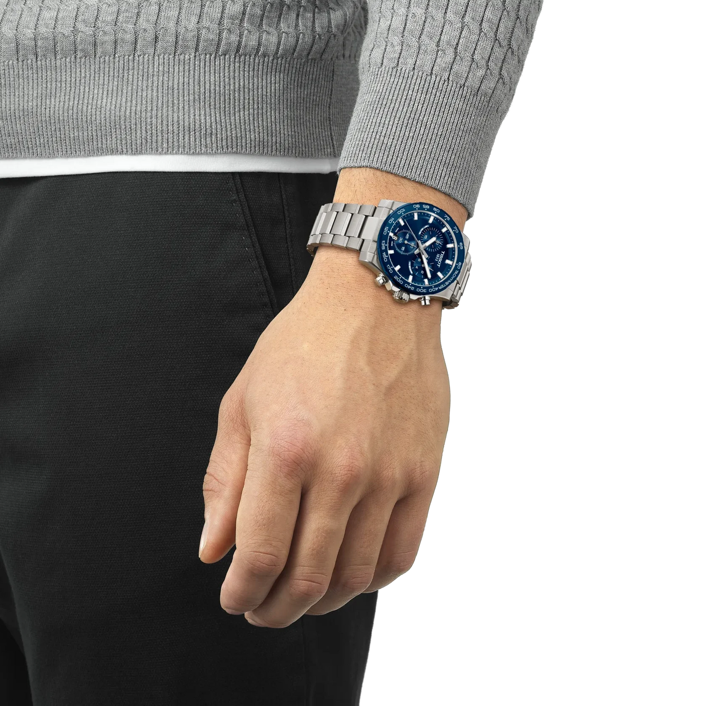 Tissot Supersport Stainless Steel Blue Dial Mens Quartz Chronograph Watch T1254171104100