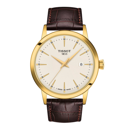 Tissot Classic Dream Ivory Dial PVD Gold Plated Mens Quartz Watch T1294103626100