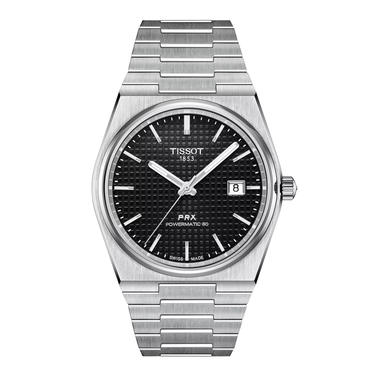 Tissot PRX Black Dial Stainless Steel Powermatic 80 Mens Watch T1374071105100