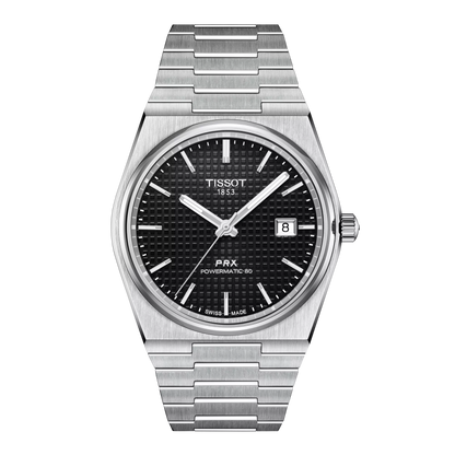 Tissot PRX Black Dial Stainless Steel Powermatic 80 Mens Watch T1374071105100