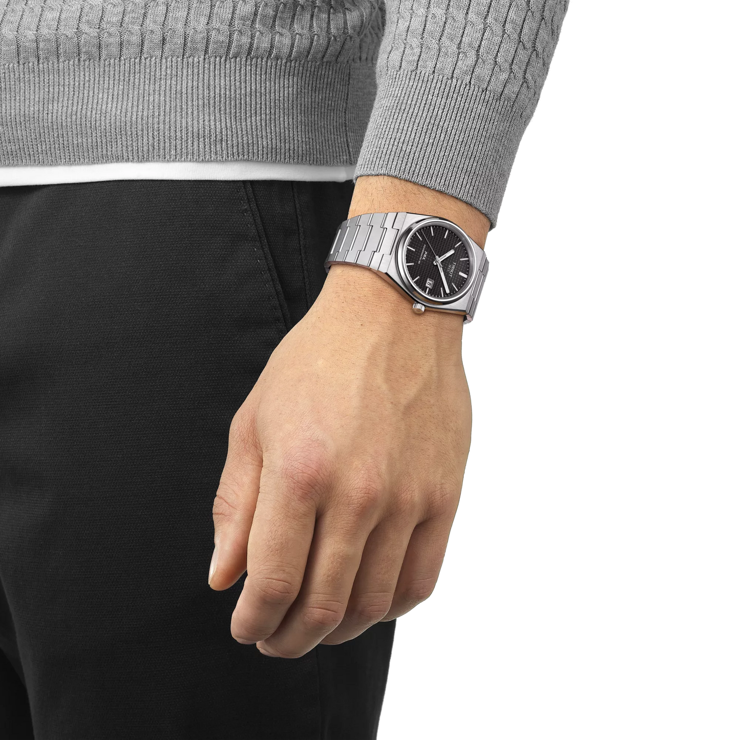 Tissot PRX Black Dial Stainless Steel Powermatic 80 Mens Watch T1374071105100