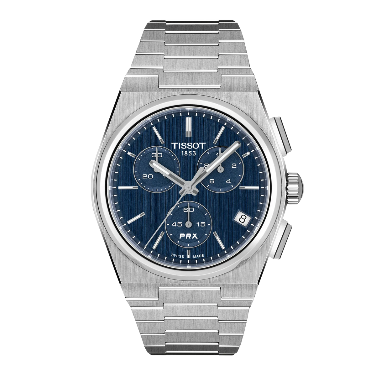 Tissot PRX Blue Dial Stainless Steel Mens Quartz Chronograph Watch T1374171104100