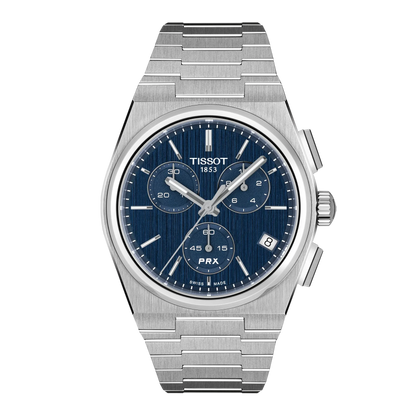 Tissot PRX Blue Dial Stainless Steel Mens Quartz Chronograph Watch T1374171104100