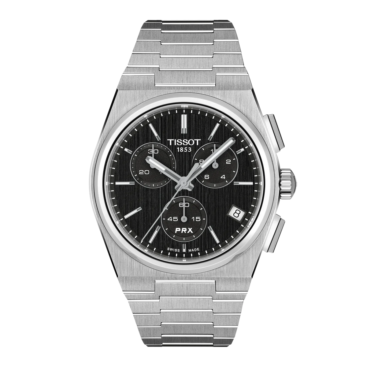 Tissot PRX Black Dial Stainless Steel Mens Quartz Chronograph Watch T1374171105100