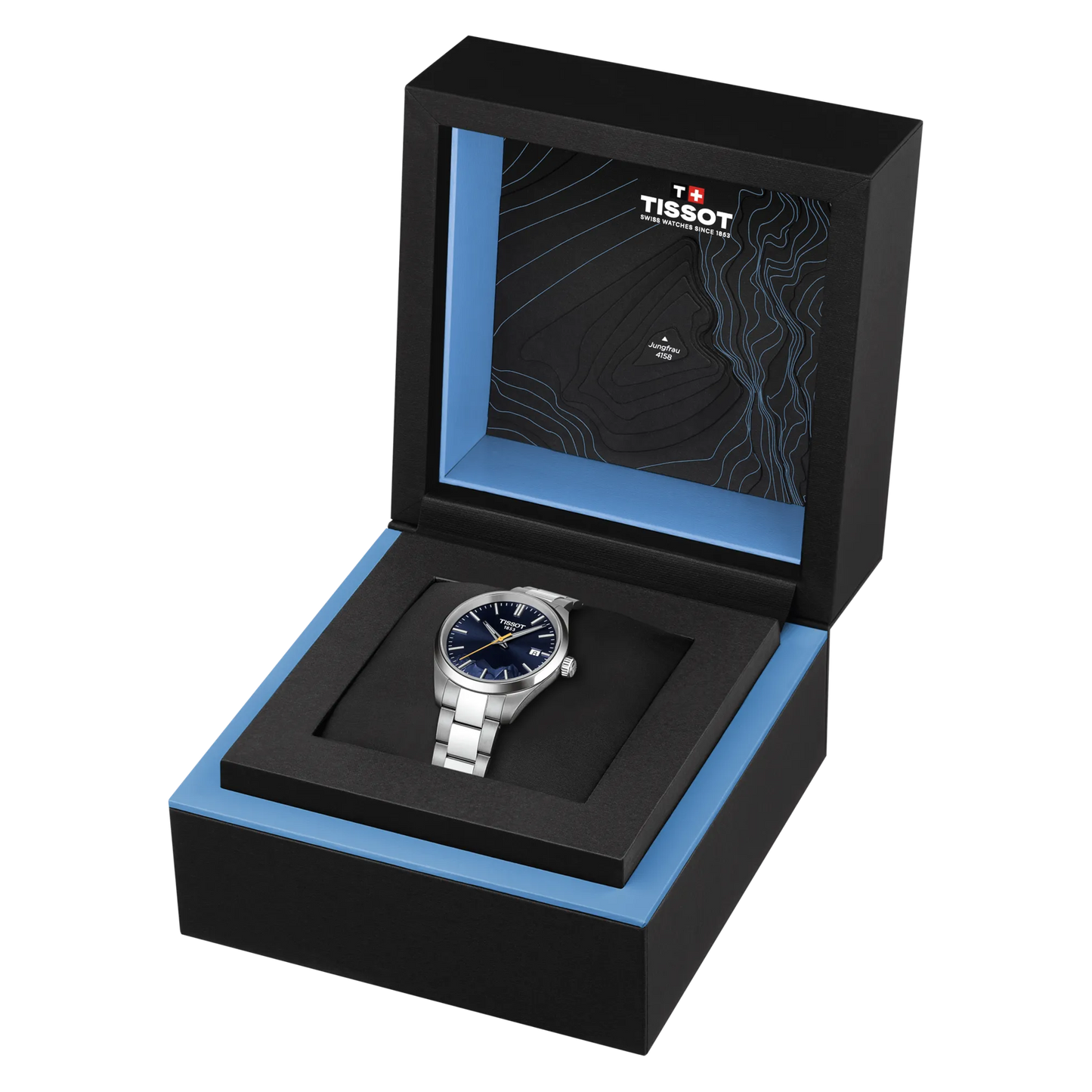Tissot PR 100 Jungfraubahn Special Edition Blue Dial Stainless Steel Womens Quartz Watch T1502101104101