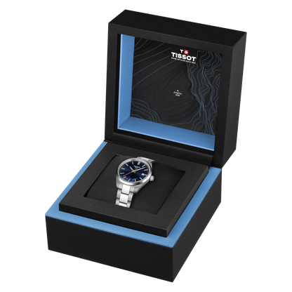 Tissot PR 100 Jungfraubahn Special Edition Blue Dial Stainless Steel Womens Quartz Watch T1502101104101
