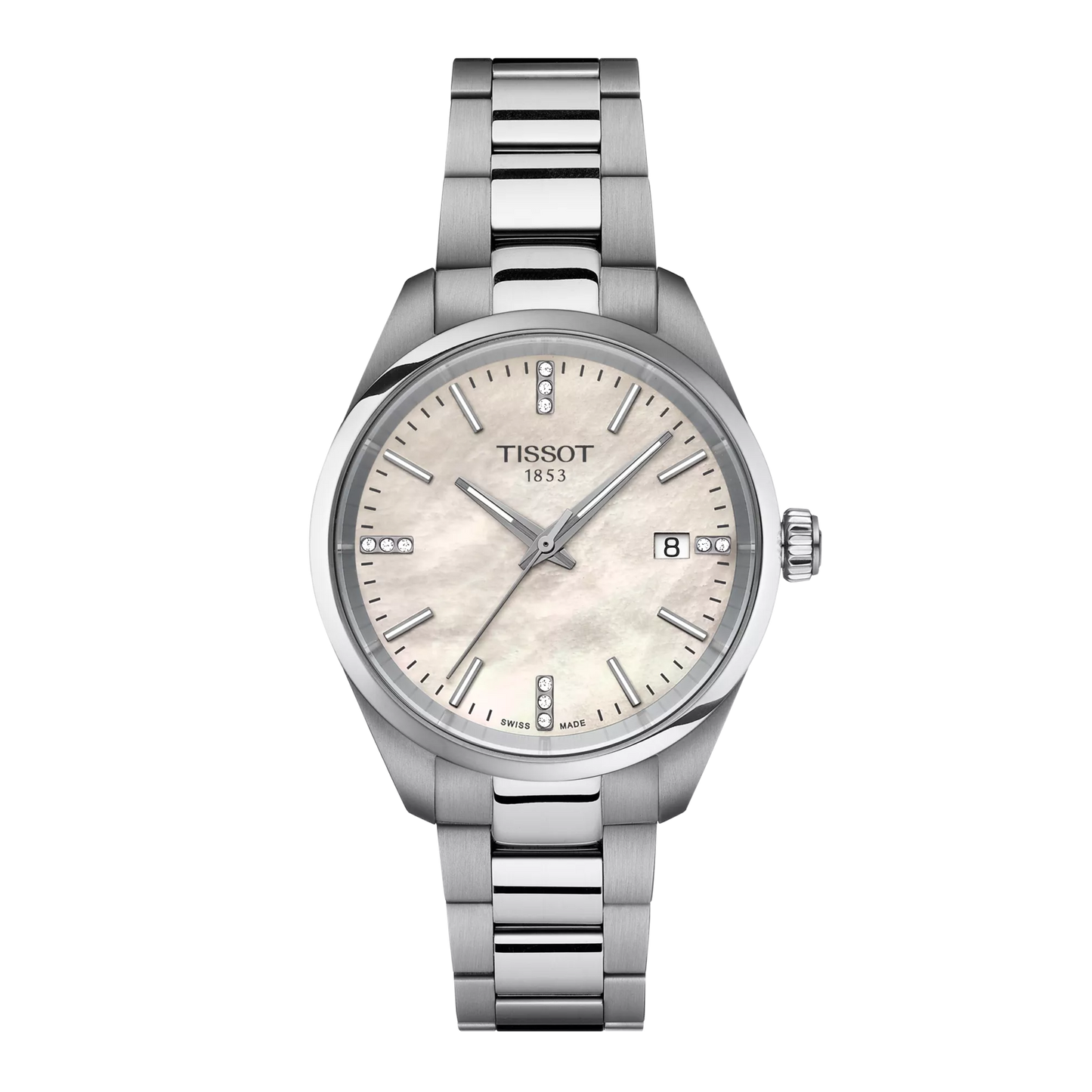 Tissot PR 100 Mother of Pearl Diamond Set Dial Stainless Steel Womens Quartz Watch T1502101111600