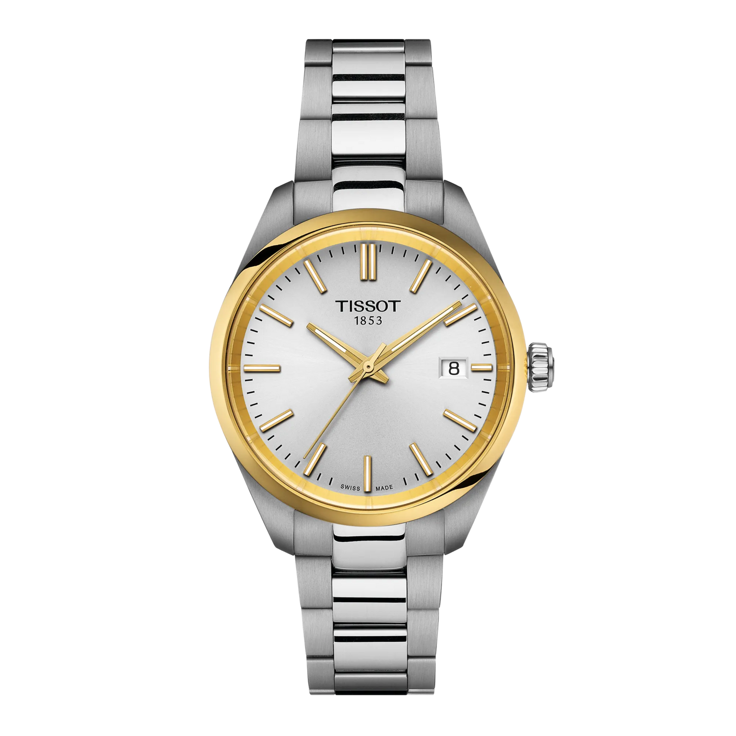 Tissot PR 100 Silver Dial Two Tone Womens Quartz Watch T1502102103100